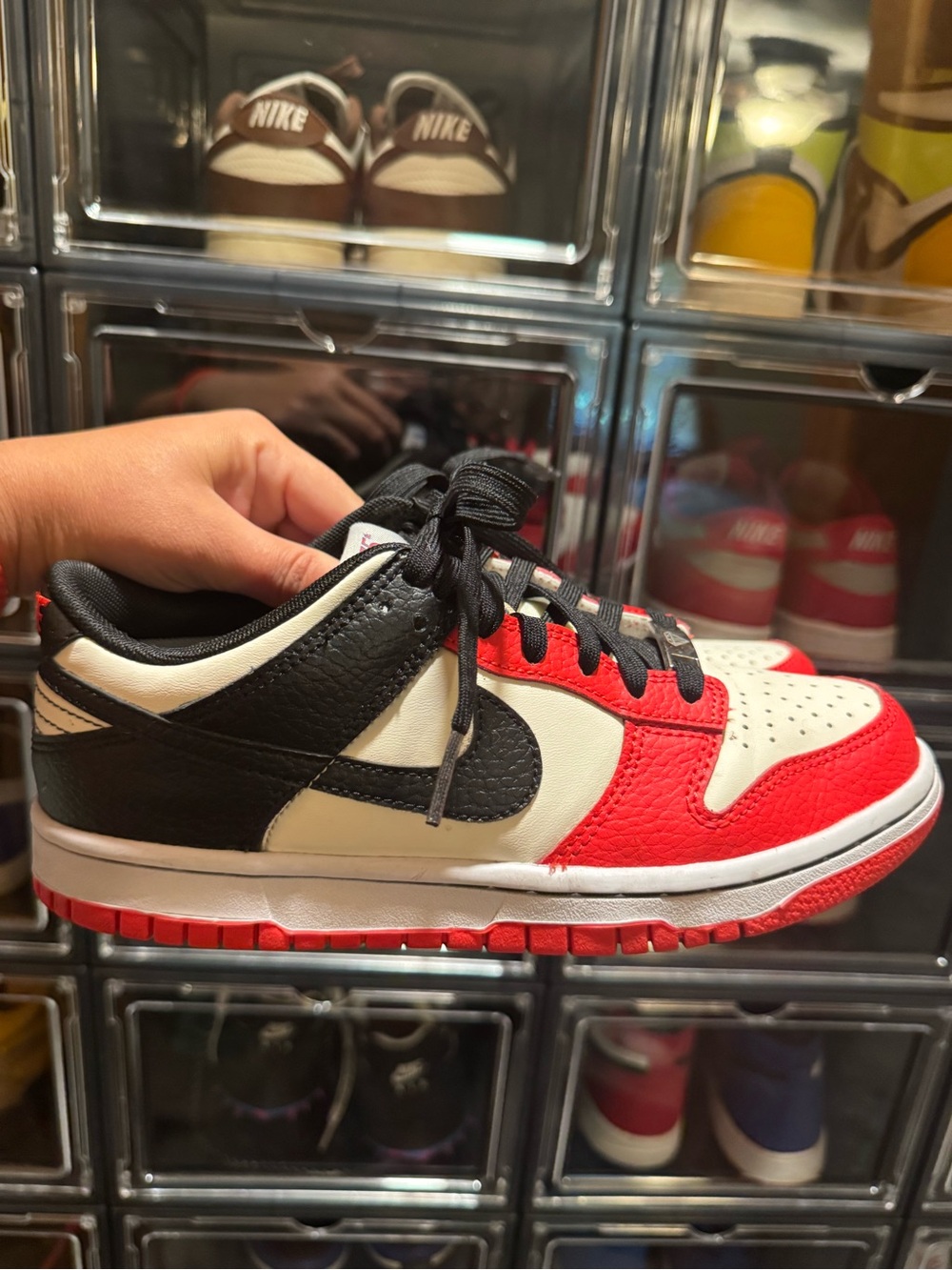 Nike Kids Sneakers in Red, Black, and White